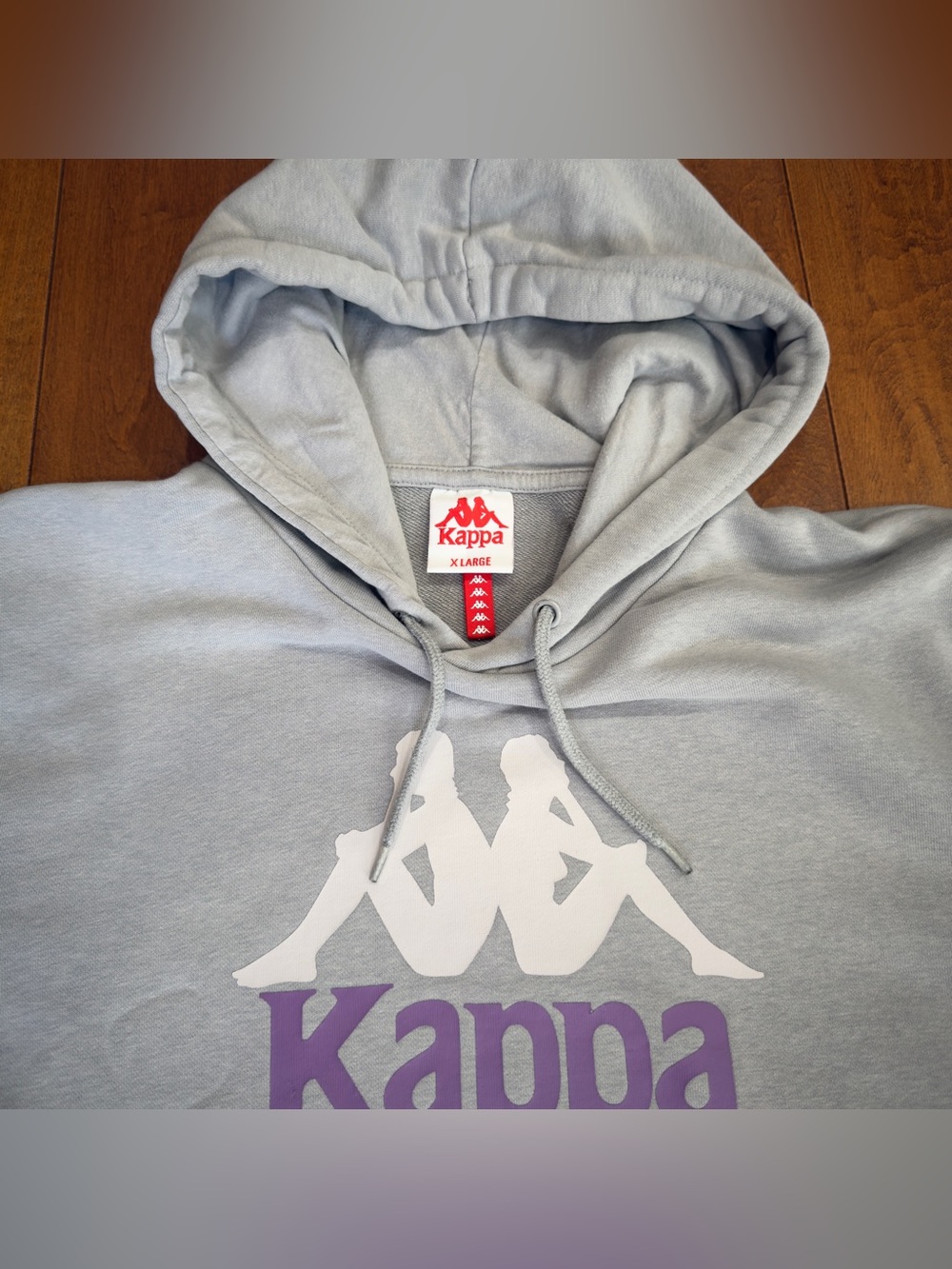 Kappa Light Gray Hoodie with Purple Logo - Picture 3 of 14
